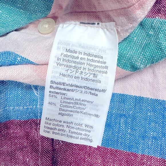 Madewell Women’s Dress Central Shirtdress in Flagstaff Stripe Linen Blend XXS - Picture 4 of 14